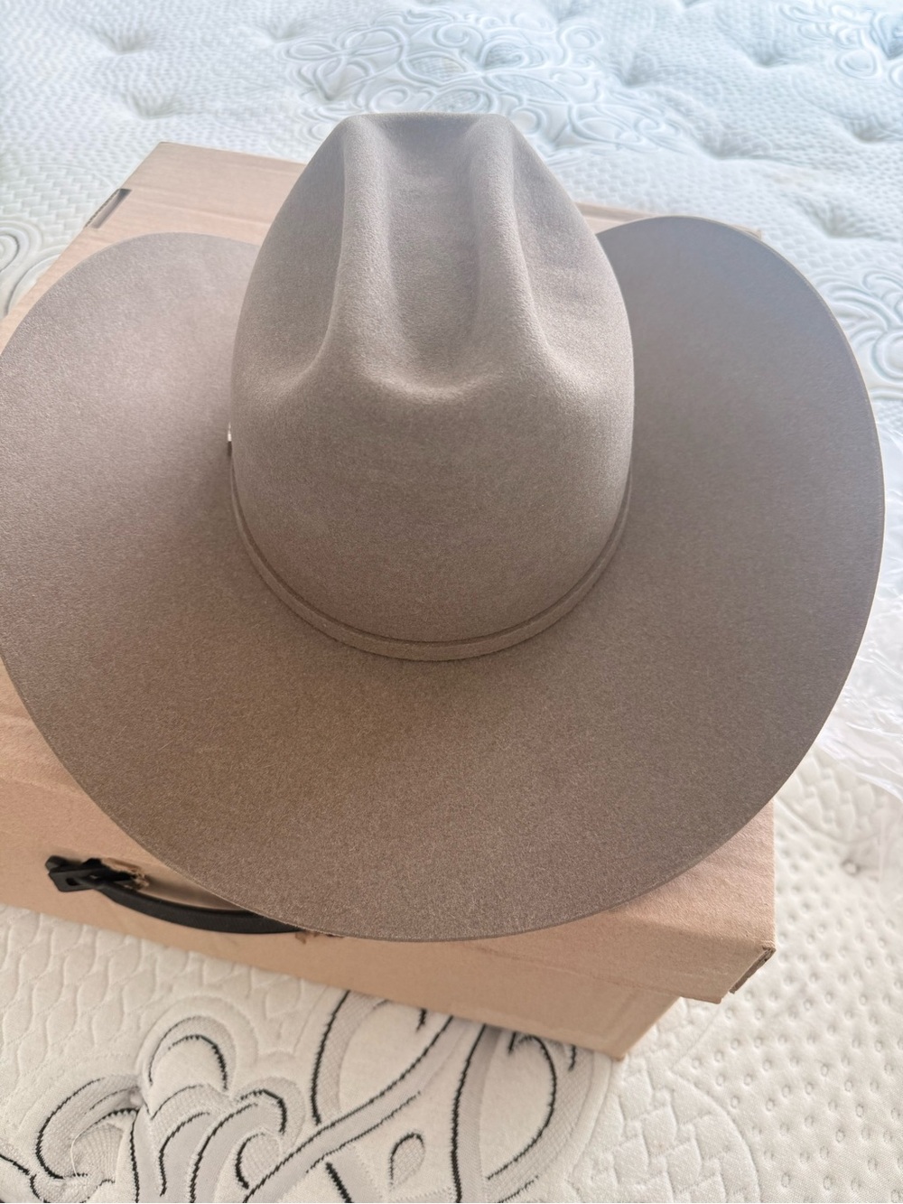 Lucchese Men's Felt Cowboy Hat in Taupe Brown - Picture 3 of 12